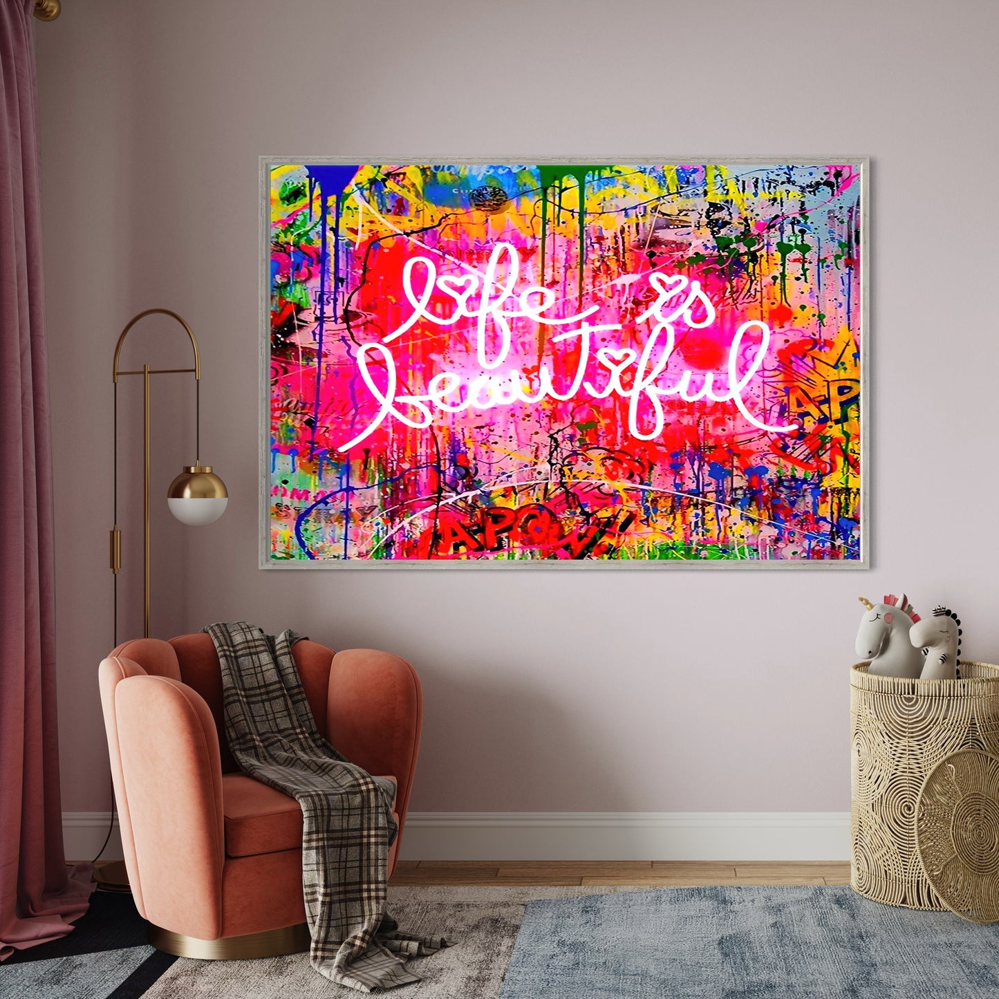Life is Beautiful Neon Pink