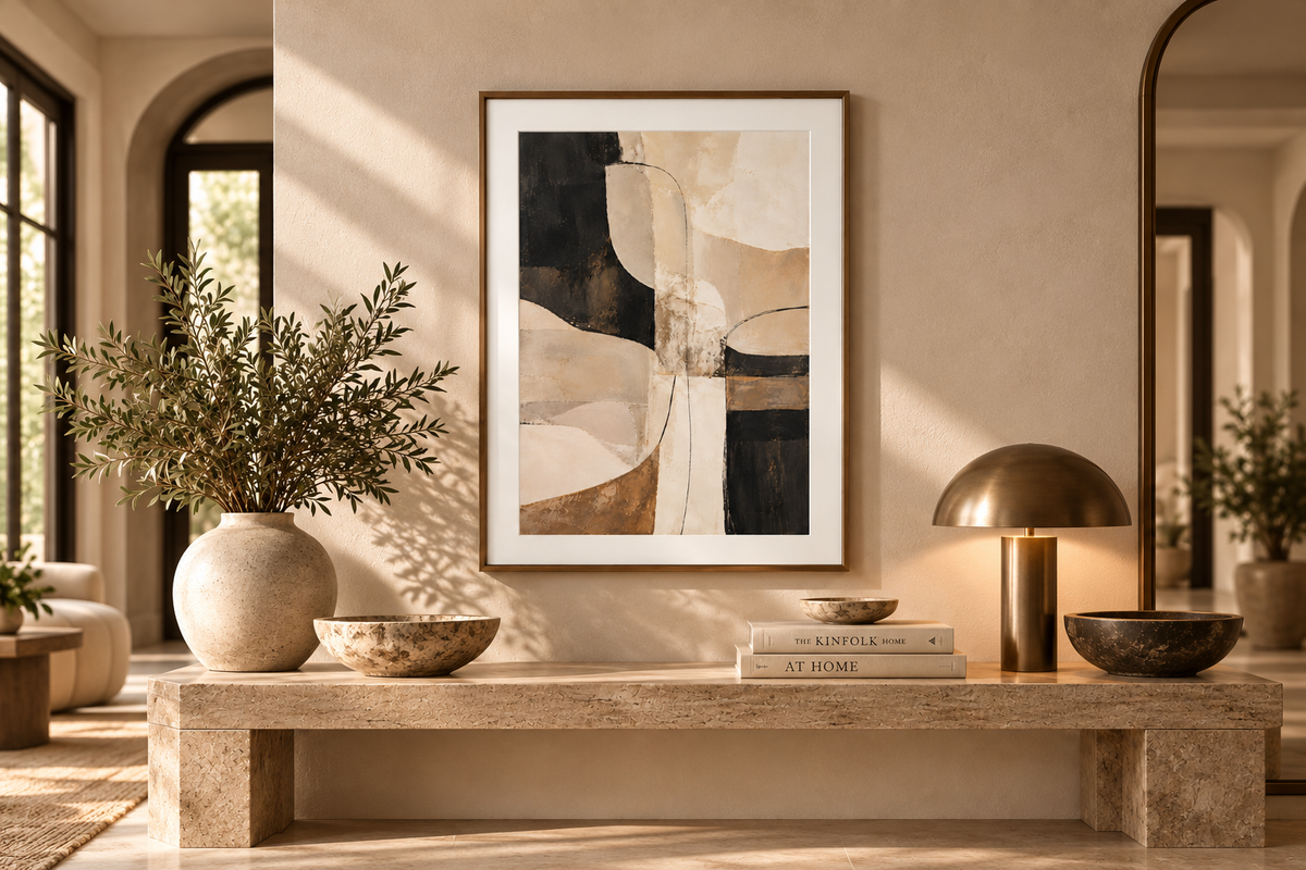 Quiet Balance Abstract Wall Art | Neutral Contemporary Canvas & Print