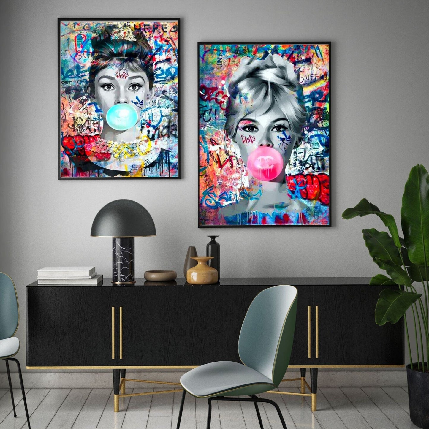 Brigitte Bardot & Audrey Hepburn Set of 2 Bubble Gum
