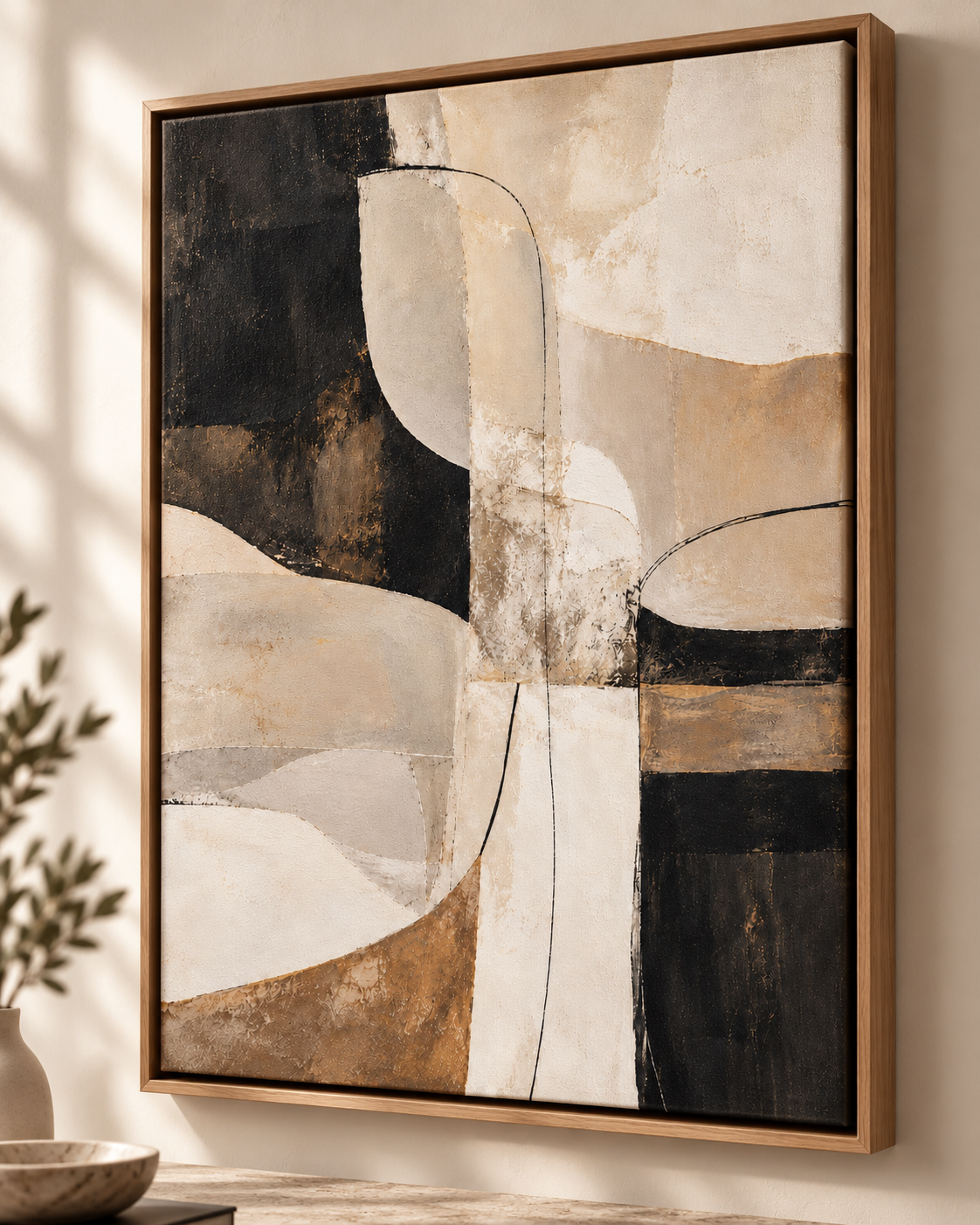 Quiet Balance Abstract Wall Art | Neutral Contemporary Canvas & Print