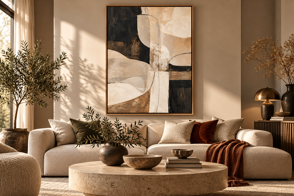 Quiet Balance Abstract Wall Art | Neutral Contemporary Canvas & Print
