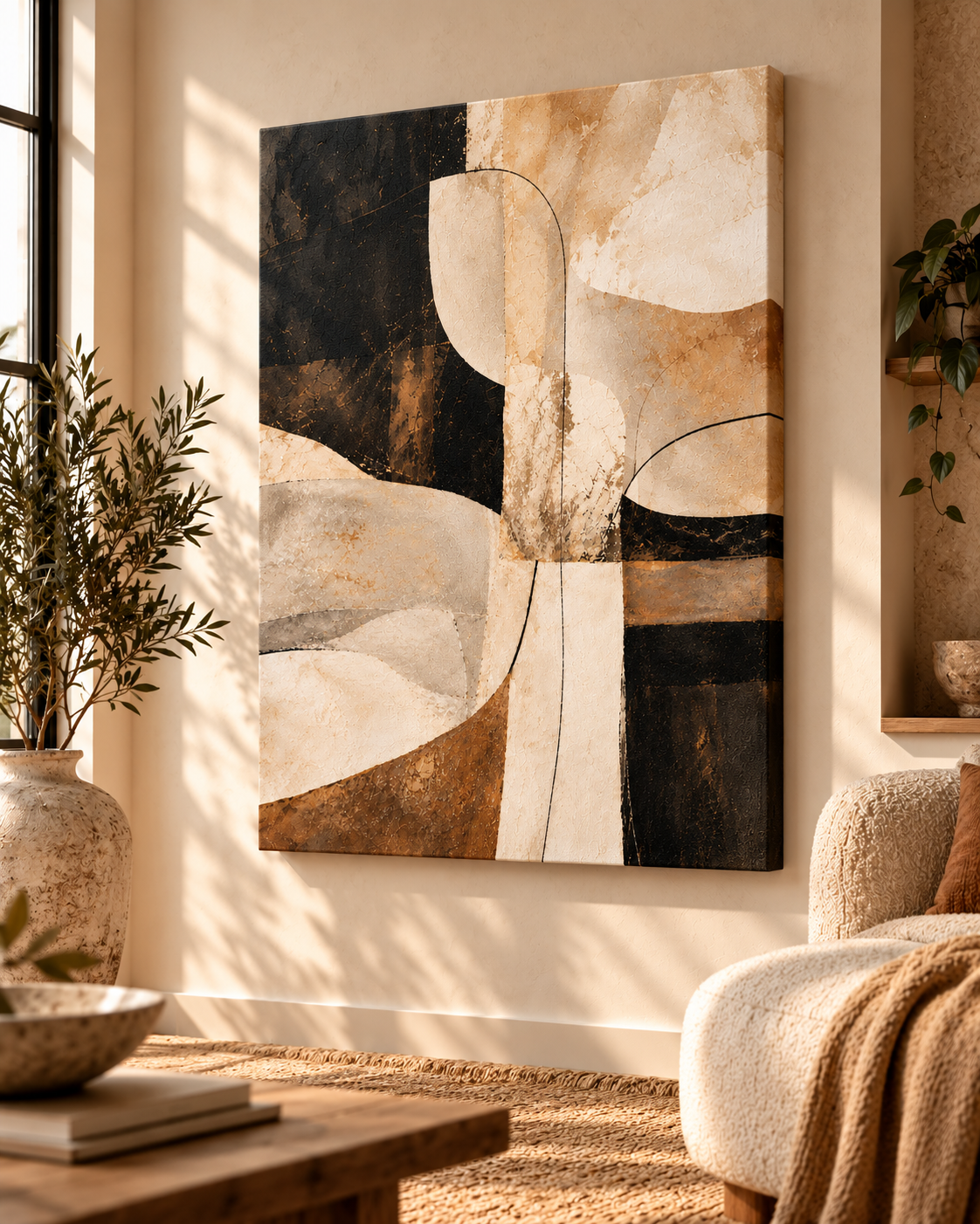 Quiet Balance Abstract Wall Art | Neutral Contemporary Canvas & Print