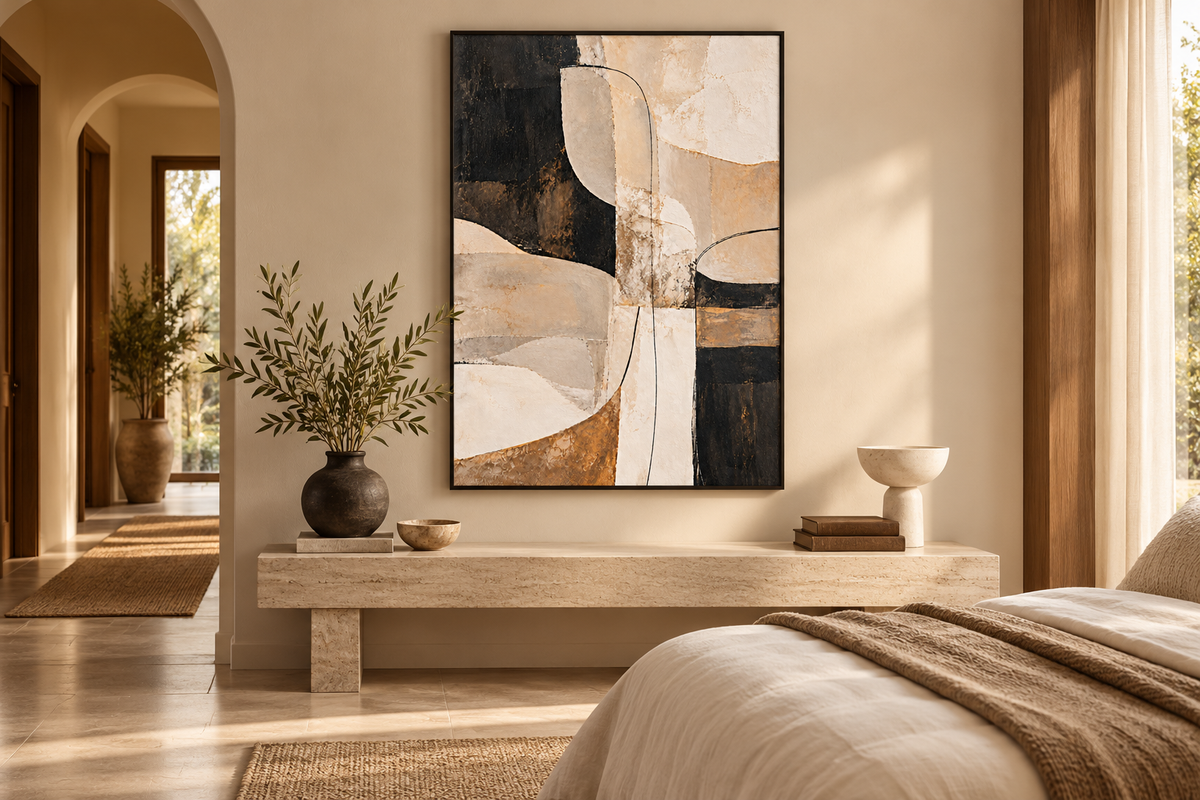 Quiet Balance Abstract Wall Art | Neutral Contemporary Canvas & Print