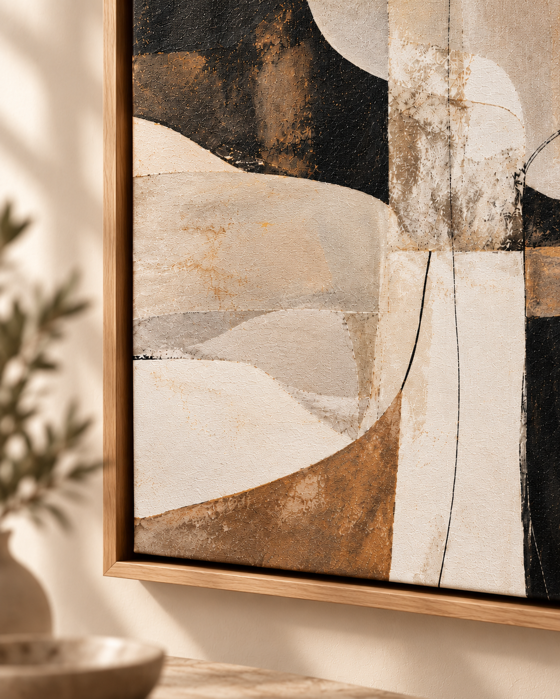 Quiet Balance Abstract Wall Art | Neutral Contemporary Canvas & Print