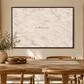 Landscape quote artwork in a black frame in a dining room