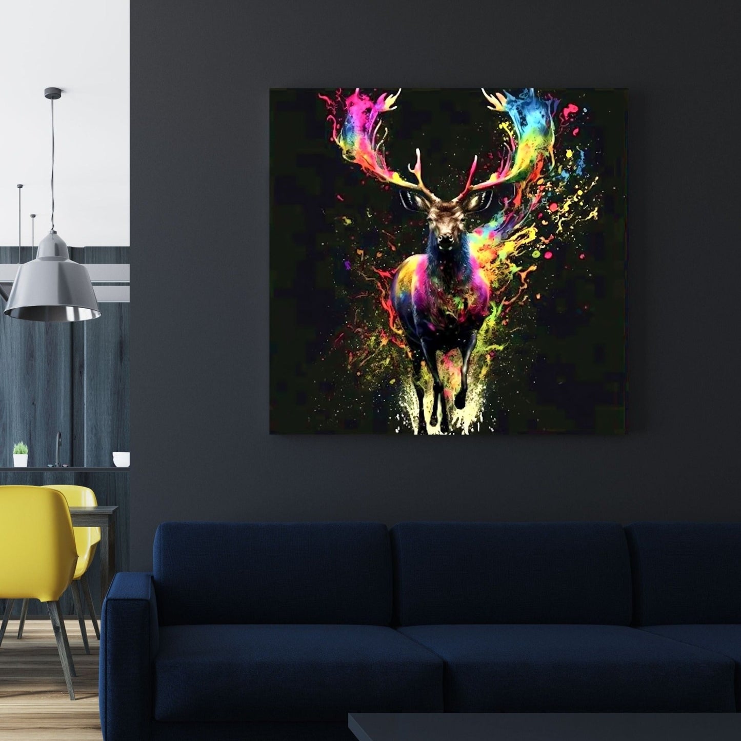 Stunning Stag Colourful Explosion Wall Art