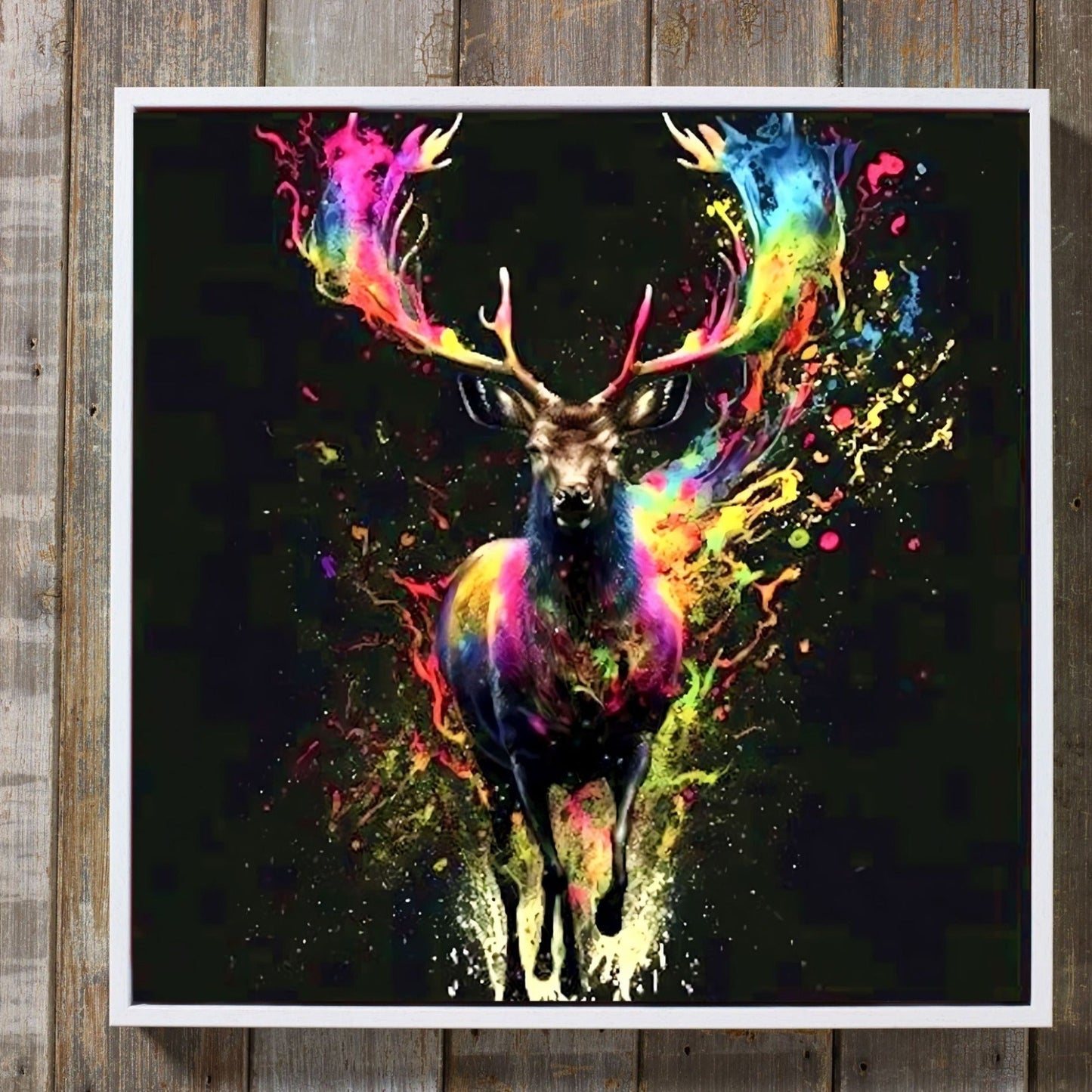 Stunning Stag Colourful Explosion Wall Art
