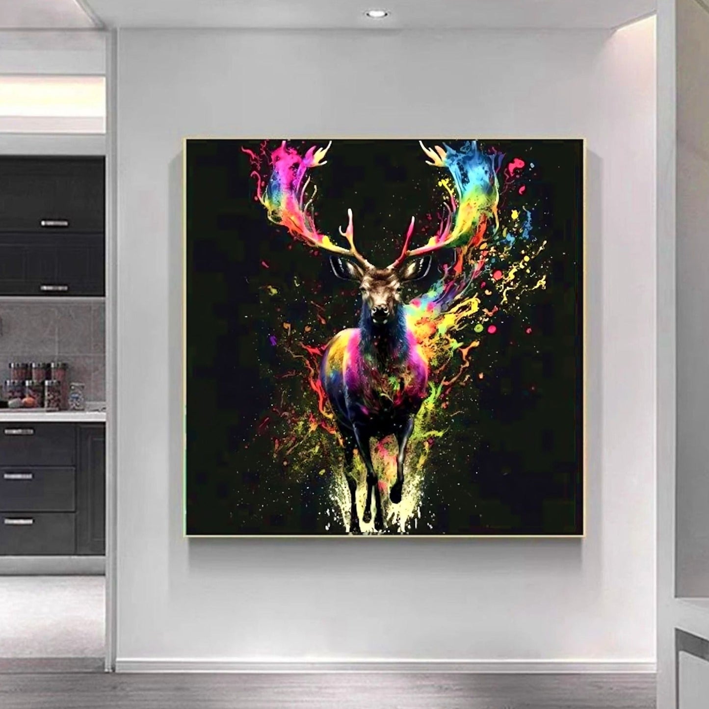 Stunning Stag Colourful Explosion Wall Art