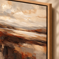 Close-up of earthy abstract landscape in a natural wood float frame