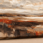 Close-up of Earth and Horizon abstract artwork on canvas