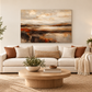 Earth and Horizon landscape canvas above a neutral sofa