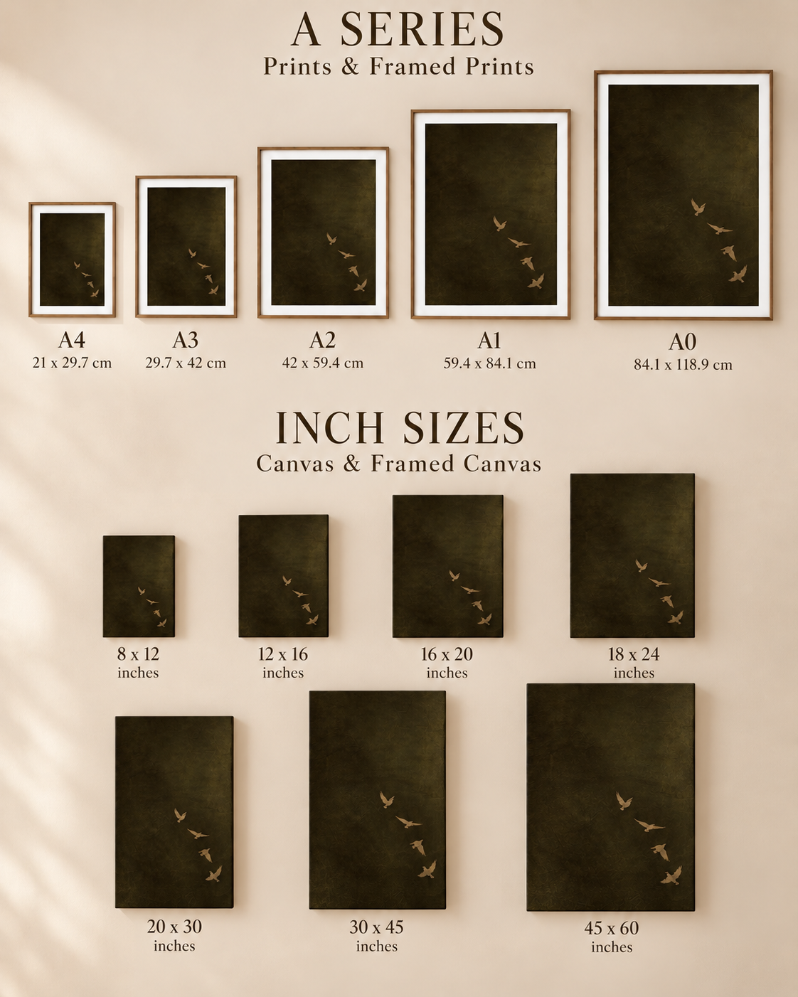 Gilded Wings: Size guide
