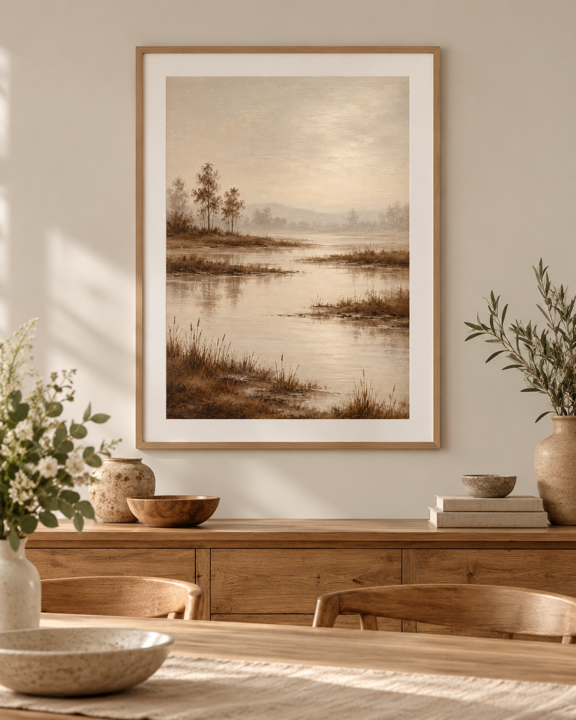 Stillwater Reverie: Mounted print in dining room