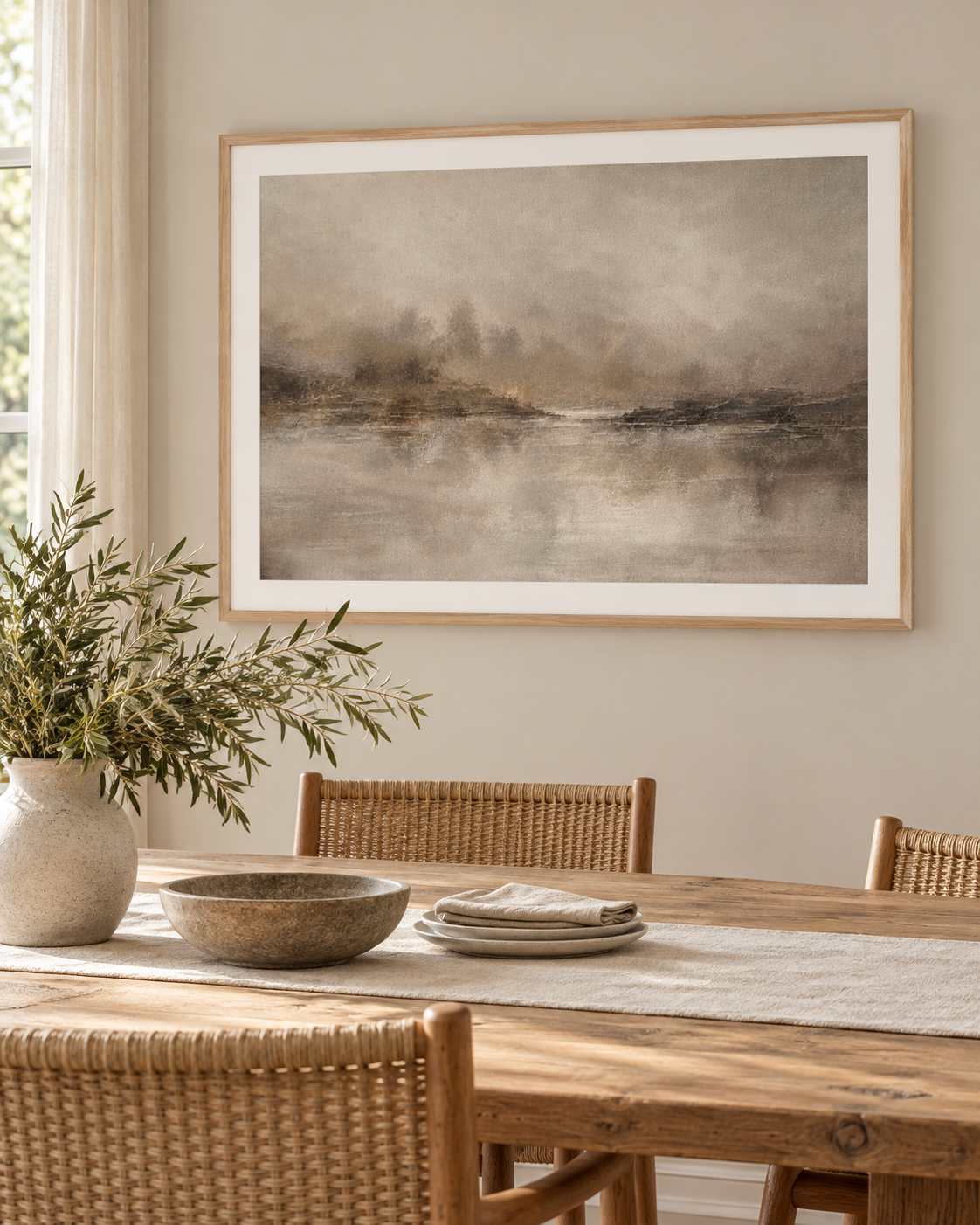 Where Water Rests: Mounted print in dining room