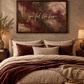 You Feel Like Home landscape artwork in a bedroom