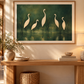 Mounted framed print of Quiet Gathering in a hallway