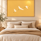 Golden Flight landscape art in a bedroom