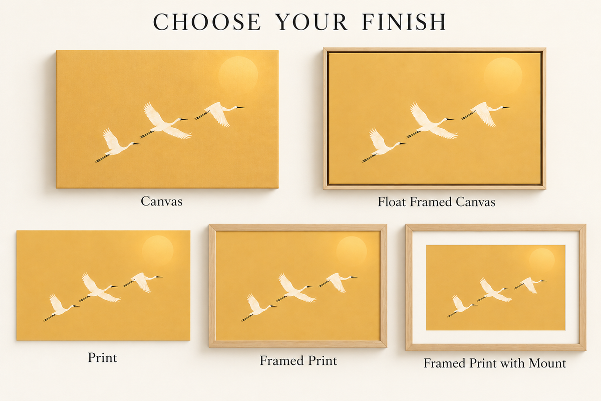 Choose your finish guide for canvas and framed print options