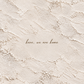 Close detail of the handwritten quote and white plaster-effect artwork