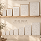 Size guide for A-series framed prints and inch-size canvases