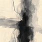 Close-up of cream grey and black abstract artwork on canvas