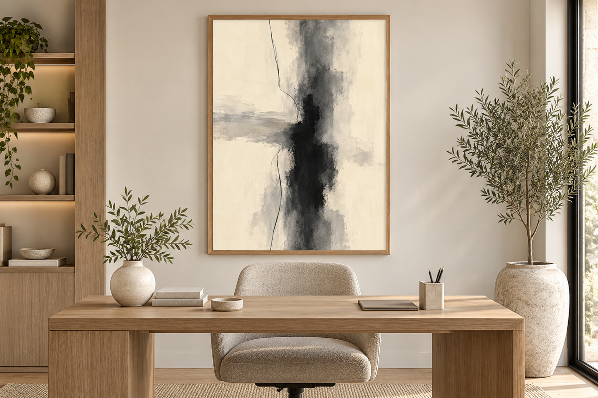 Quiet Contrast portrait abstract in a contemporary home office