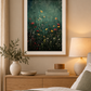 Mounted wildflower framed print in a neutral bedroom