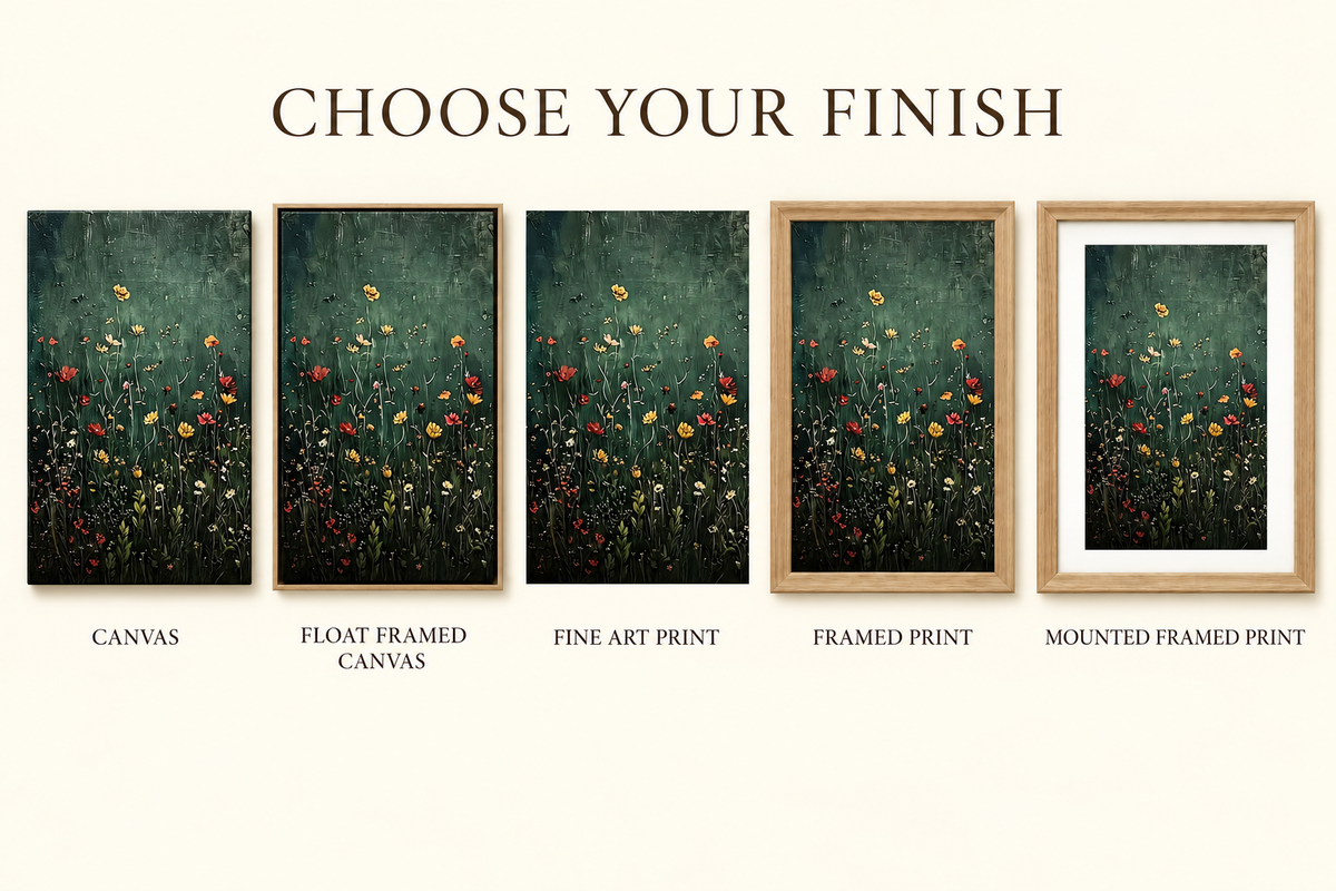 Wildflower artwork choose your finish guide