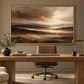 Brown abstract landscape in a warm home office